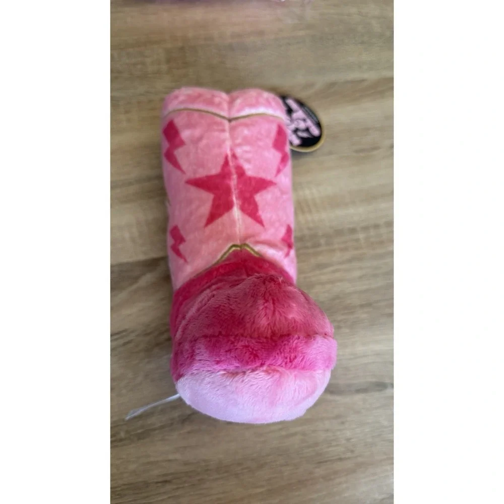 FAO Schwarz Rock &‎ Glam Pink Boot Plush Lightning Bolt NWT Soft Loud Legendary